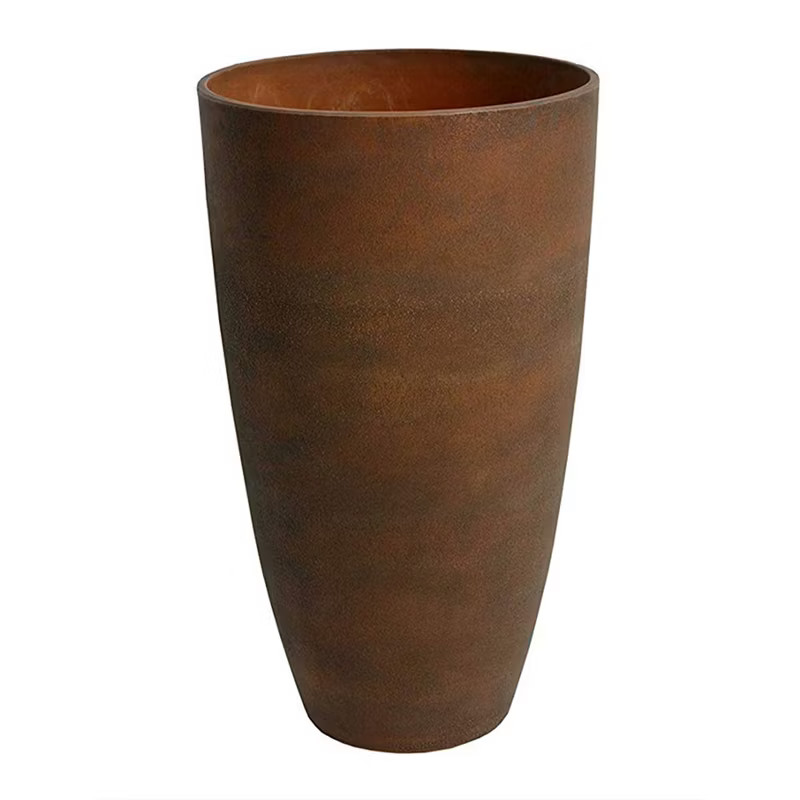 Algreen 43729 Acerra Weather Protected Recycled Composite Vase Planter Pot, Rust | Target