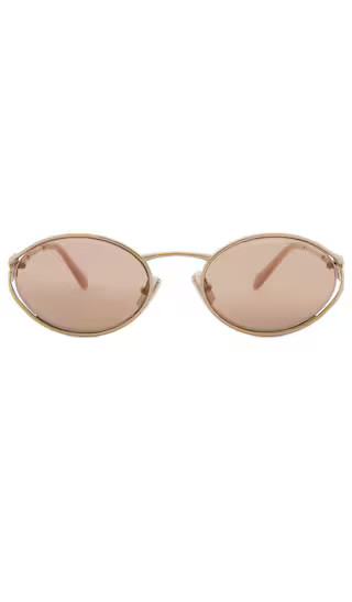 Oval Sunglasses in Pale Gold | Revolve Clothing (Global)