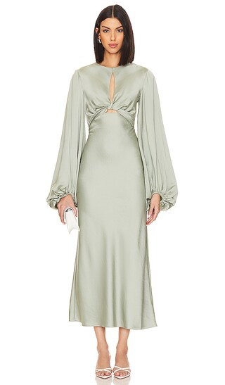 Demi Midi Dress in Sage | Revolve Clothing (Global)