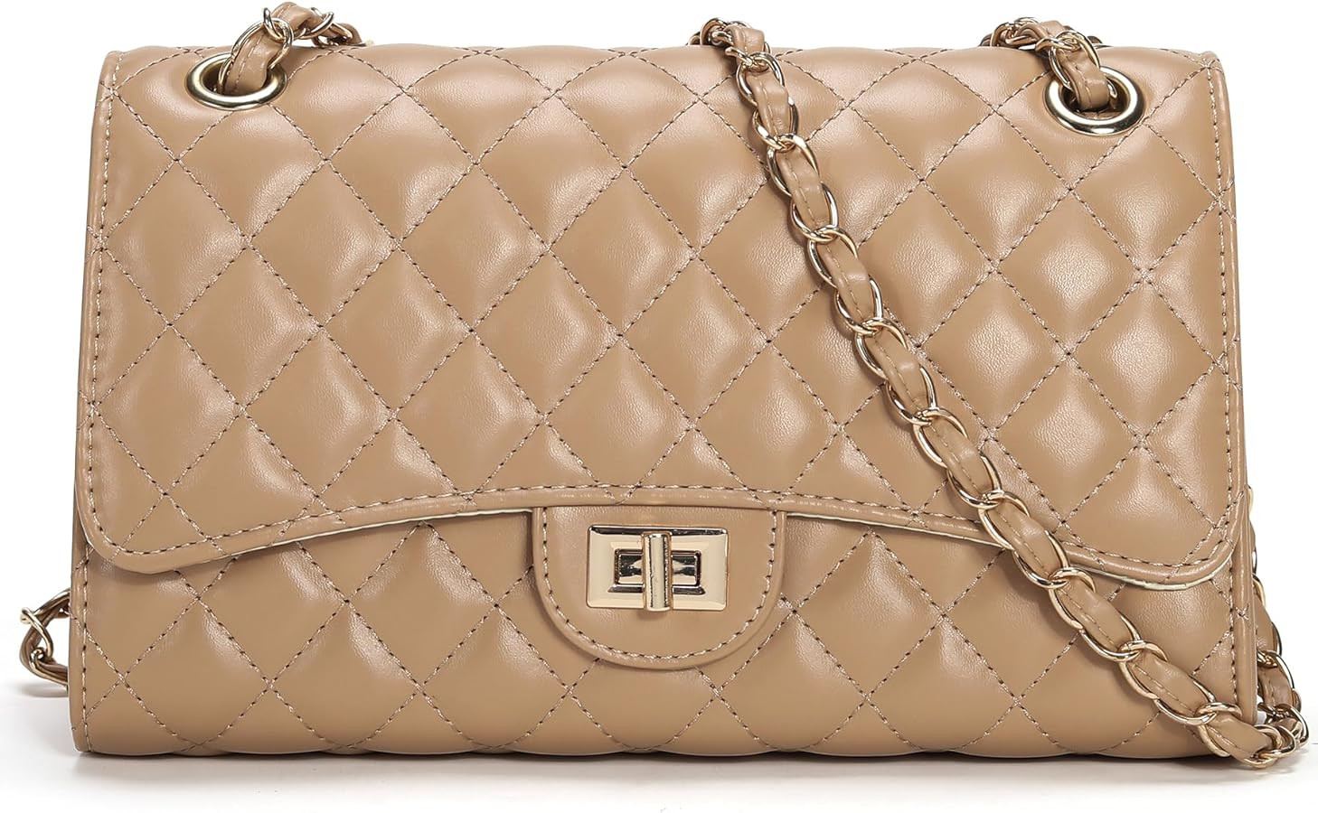 Quilted Crossbody Bag for Women Trendy Ladies Shoulder Bag Leather Cross Body Purses Clutch Bag w... | Amazon (US)