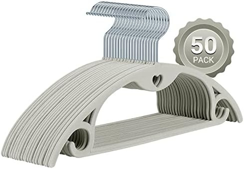 Velvet Clothes Hangers, ESEOE 50 Pack No Shoulder Bumps Suit Hangers with Swivel Hook, Ultra Thin... | Amazon (US)