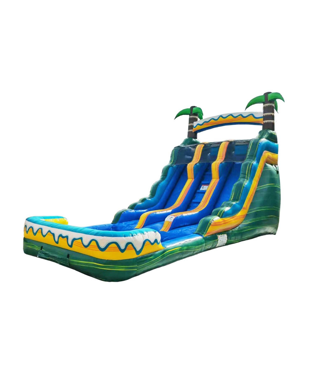 HeroKiddo 15' Tropical Breeze Commercial Grade Dual Lane Inflatable Water Slide with Pool and Blower Indoor Outdoor Inflatable | Macy's