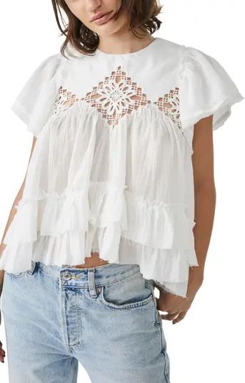 Free People Harrison Lace Ruffle Blouse | Nordstrom | Nordstrom