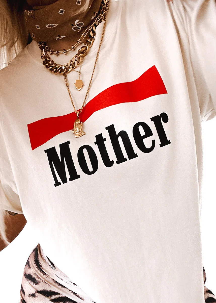 VINTAGE MOTHER SIDE SLIT TEE | Pebby Forevee