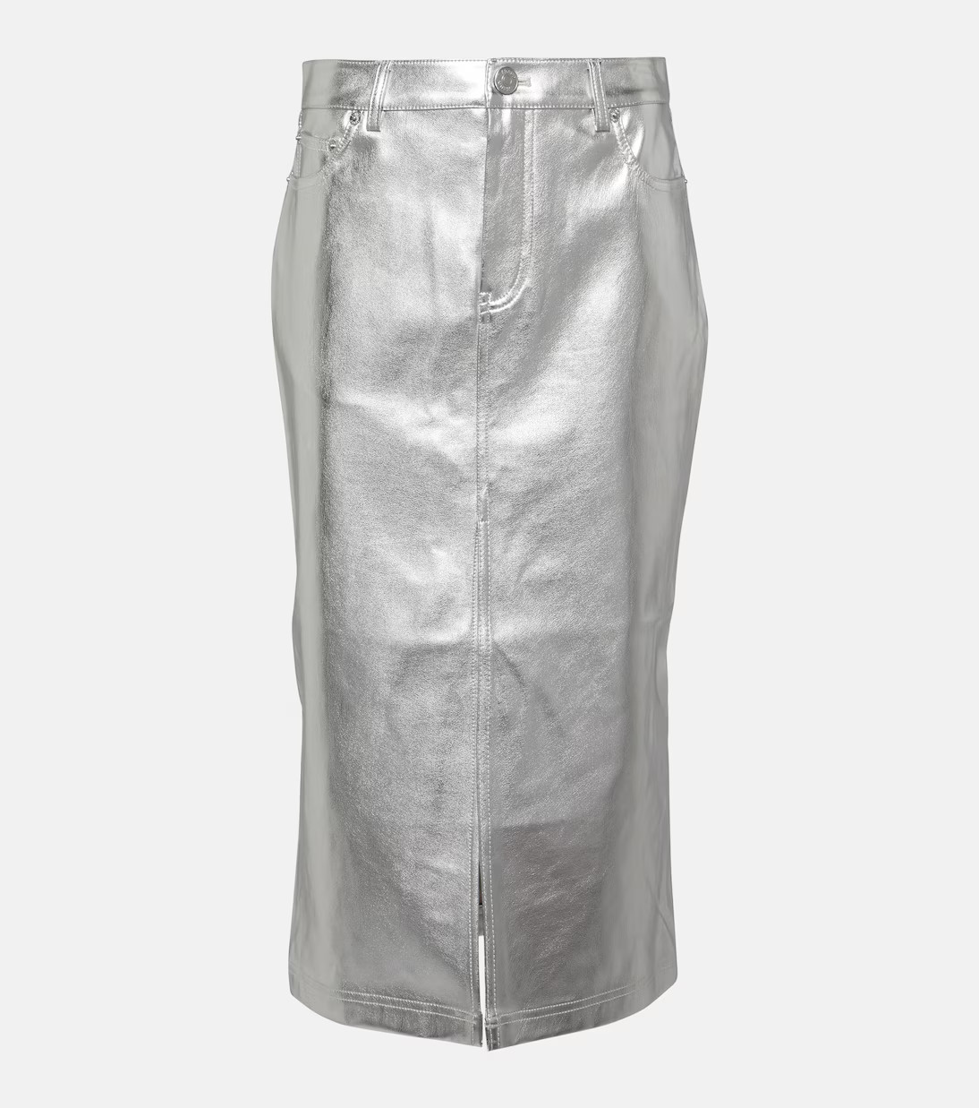 Oaklyn metallic faux leather midi skirt | Mytheresa (UK)