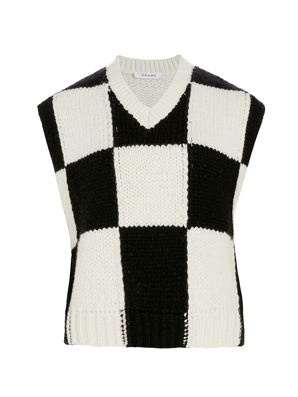 Frame Checked Wool Sweater Vest | Saks Fifth Avenue