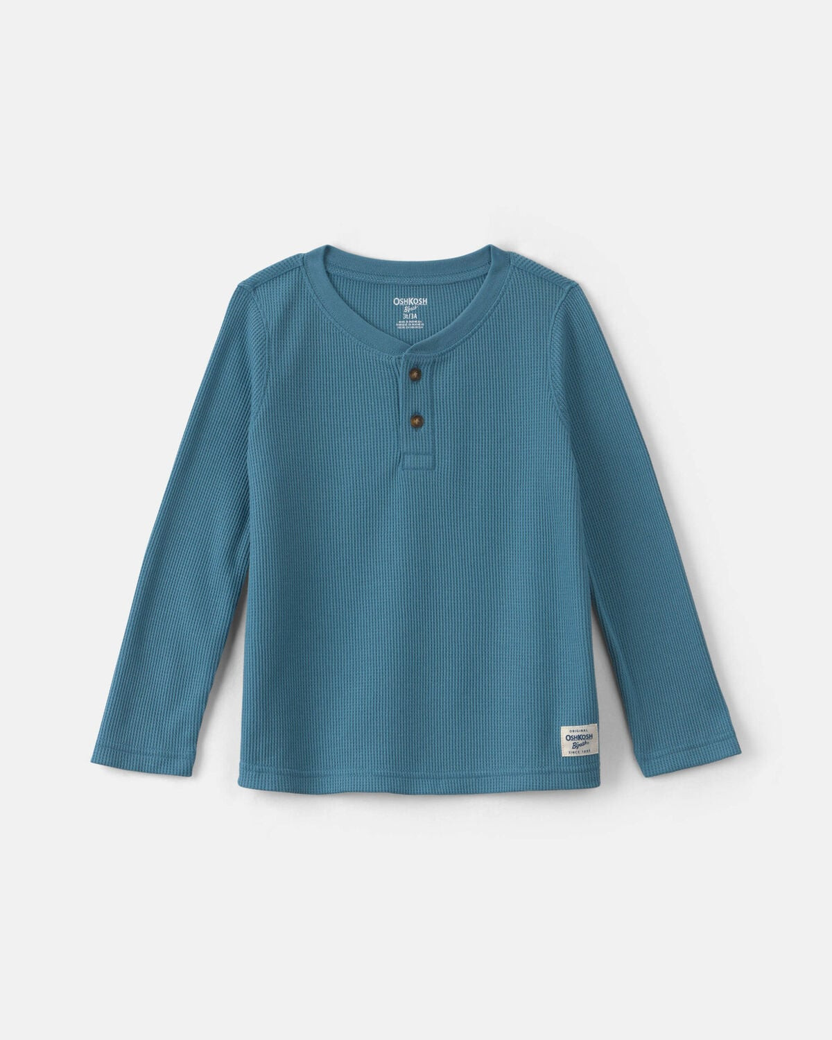 Toddler Boy Thermal Long-Sleeve Henley T-Shirt - Blue | Carter's Inc
