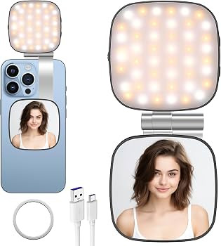 Magnetic Beauty Selfie Light for Phones - Portable Magsafe Selfie Light with Mirror - Cell Phone ... | Amazon (US)