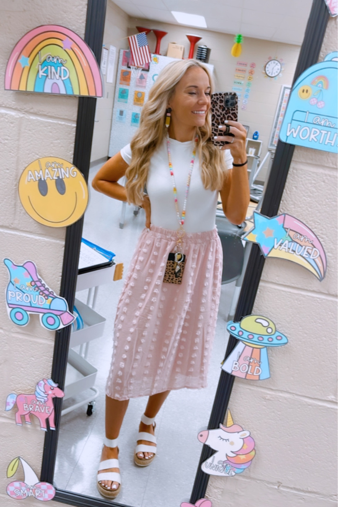 Pink teacher skirt: Amazon 
Earrings: Teaching Takes Passion - code Pineapplesinthemiddle
White body suit: Amazon 
Teacher outfit trendy cute 🩷

#LTKBacktoSchool #LTKSeasonal #LTKstyletip