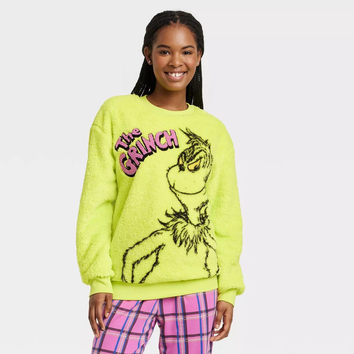 Women's The Grinch Woobie Graphic Sweatshirt - Neon Green | Target