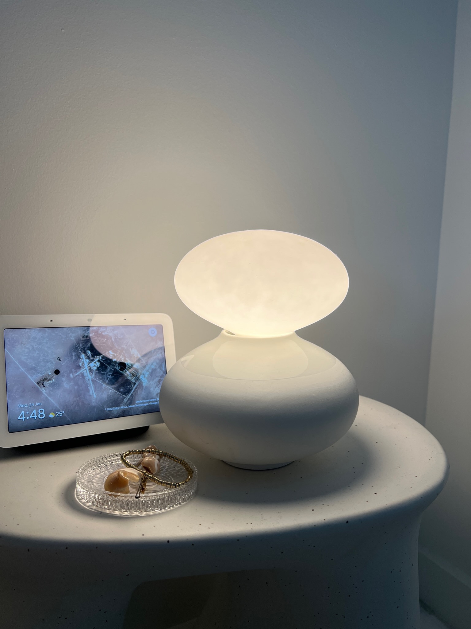 A peek at my nightstand essentials! Love the shape of my oval table lamp

#LTKhome #LTKSeasonal