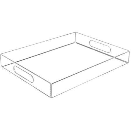 Tasybox Clear Serving Tray, Acrylic Decorative Serving Trays with Handles for Kitchen Dining Room Ta | Amazon (US)