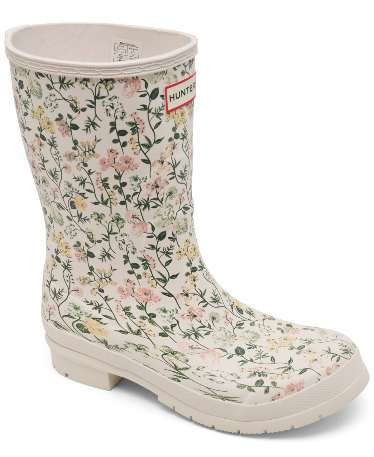 Hunter Women's Liberty Tall Waterproof Rain Boots from Finish Line - Ivory | Macy's