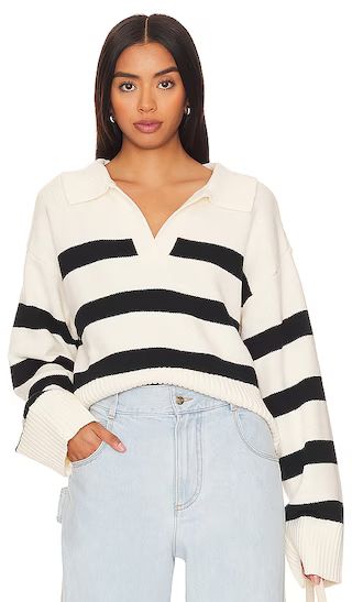 Tatia Sweater in White & Black | Revolve Clothing (Global)