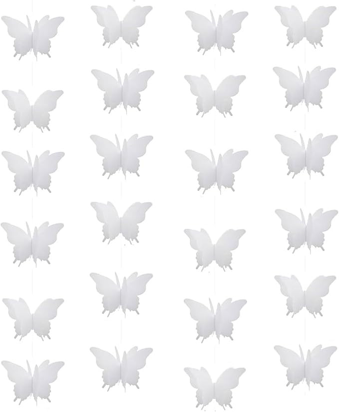 Butterfly Paper Garland 3D Butterfly Hanging Garland Butterfly Banner Decorative Paper Garland fo... | Amazon (US)