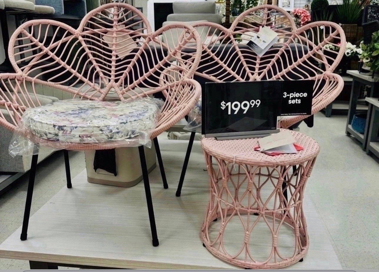 Stop everything! 🌸 Found the dreamiest 3-piece bistro set for under $200. These pink woven chairs are giving major high-end boutique vibes but at a total fraction of the cost. Perfect for a morning coffee spot or a small balcony glow-up. Snagged these at TJ Maxx—run, don't walk! 🏃‍♀️✨

#LTKHome