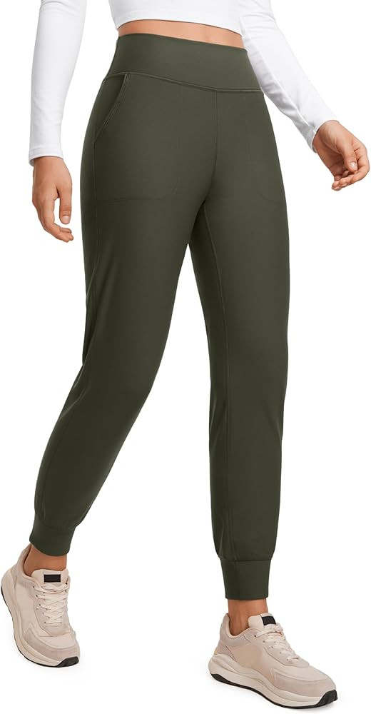 CRZ YOGA Womens Fleece Lined Workout Joggers with Pockets 27.5" - Hiking Running Outdoor Pants Wa... | Amazon (US)