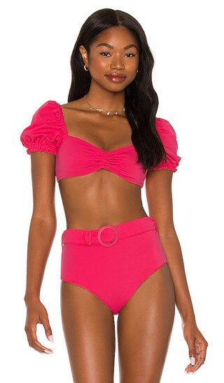 Romina Luau Bikini Top in Fuchsia | Revolve Clothing (Global)