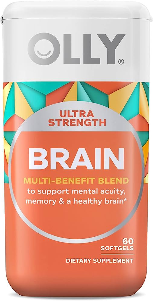 OLLY Ultra Strength Brain Softgels, Nootropic, Supports Healthy Brain Function, Memory, Focus and... | Amazon (US)
