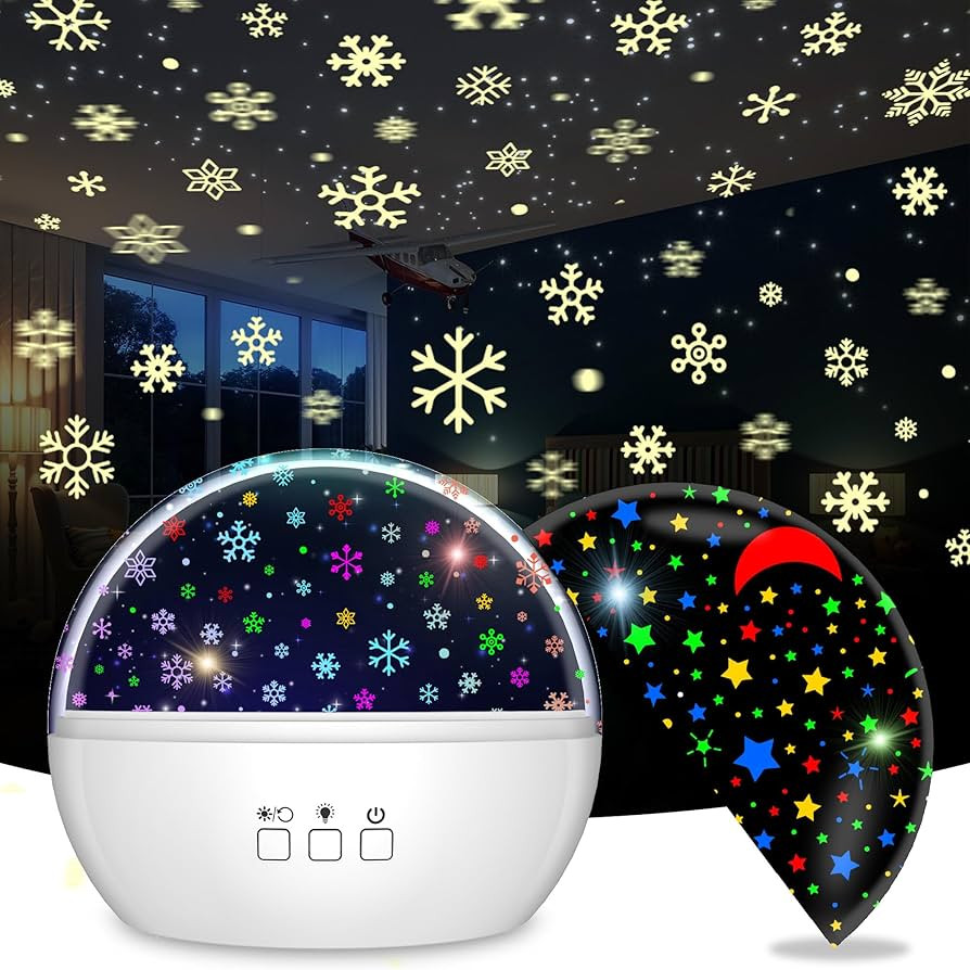 Snowflake Projector Indoor for Kids Room Decor, Star Projector Night Light for Toddler, 360 Degre... | Amazon (US)
