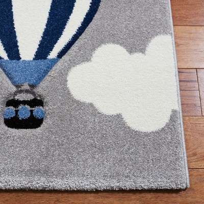Carousel Kids CRK137 Power Loomed Indoor Accent Rug - Light Grey/Red - 2'3"x4' - Safavieh Kids: Airplane Pattern, Medium Pile, Modern Decor Style | Target