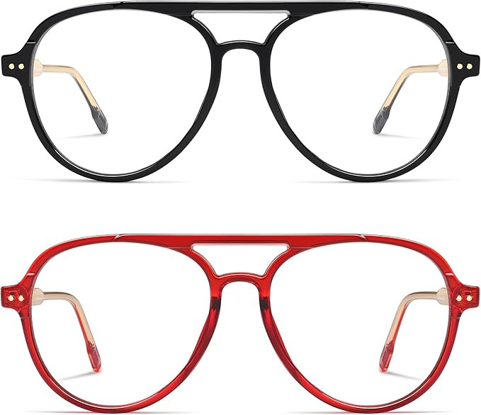 AMOMOMA Retro Blue Light Aviator Reading Glasses for Women Men,Vintage Computer Reader Frame 2.0 ... | Amazon (US)