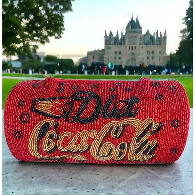 Vintage Coca Cola Beaded Purse Red Barrel Beaded Straps Diet Coke Vintage 90’s  | eBay | eBay US