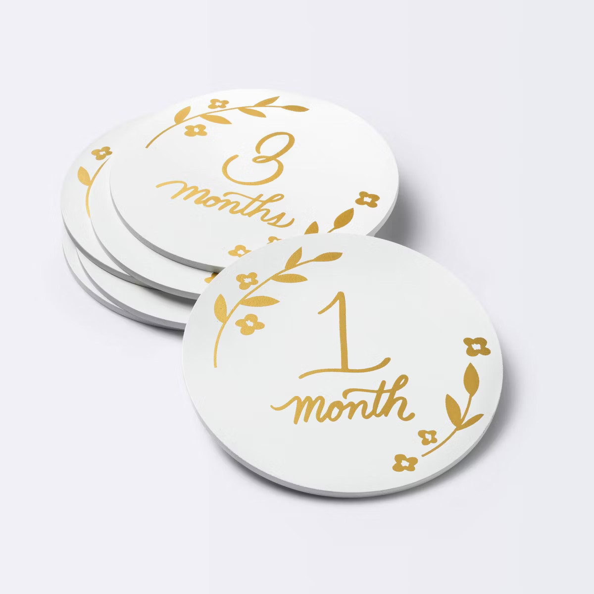 Round Monthly Milestone Cards - Luxe White and Gold - Cloud Island™ | Target
