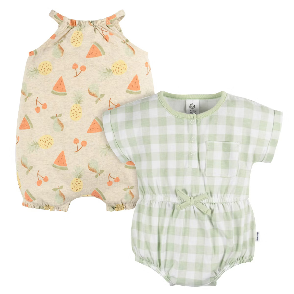Gerber Baby & Toddler Girls' Romper - 2-Pack | Target