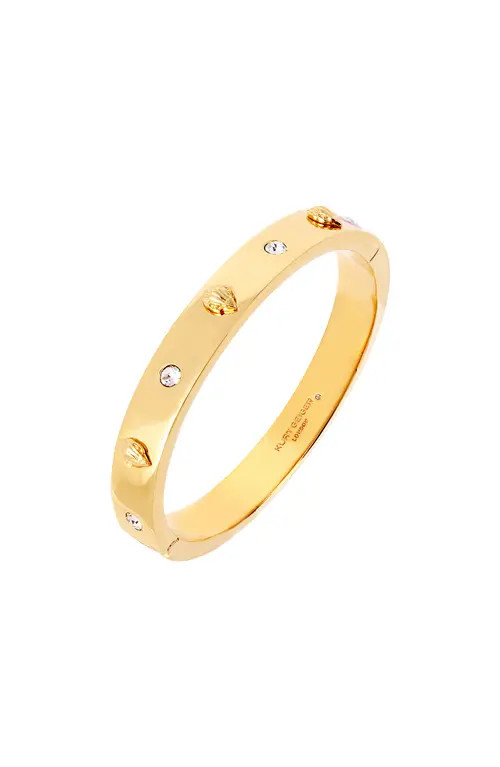 Kurt Geiger London Crystal Hinge Bangle in Shiny Gold at Nordstrom | Nordstrom