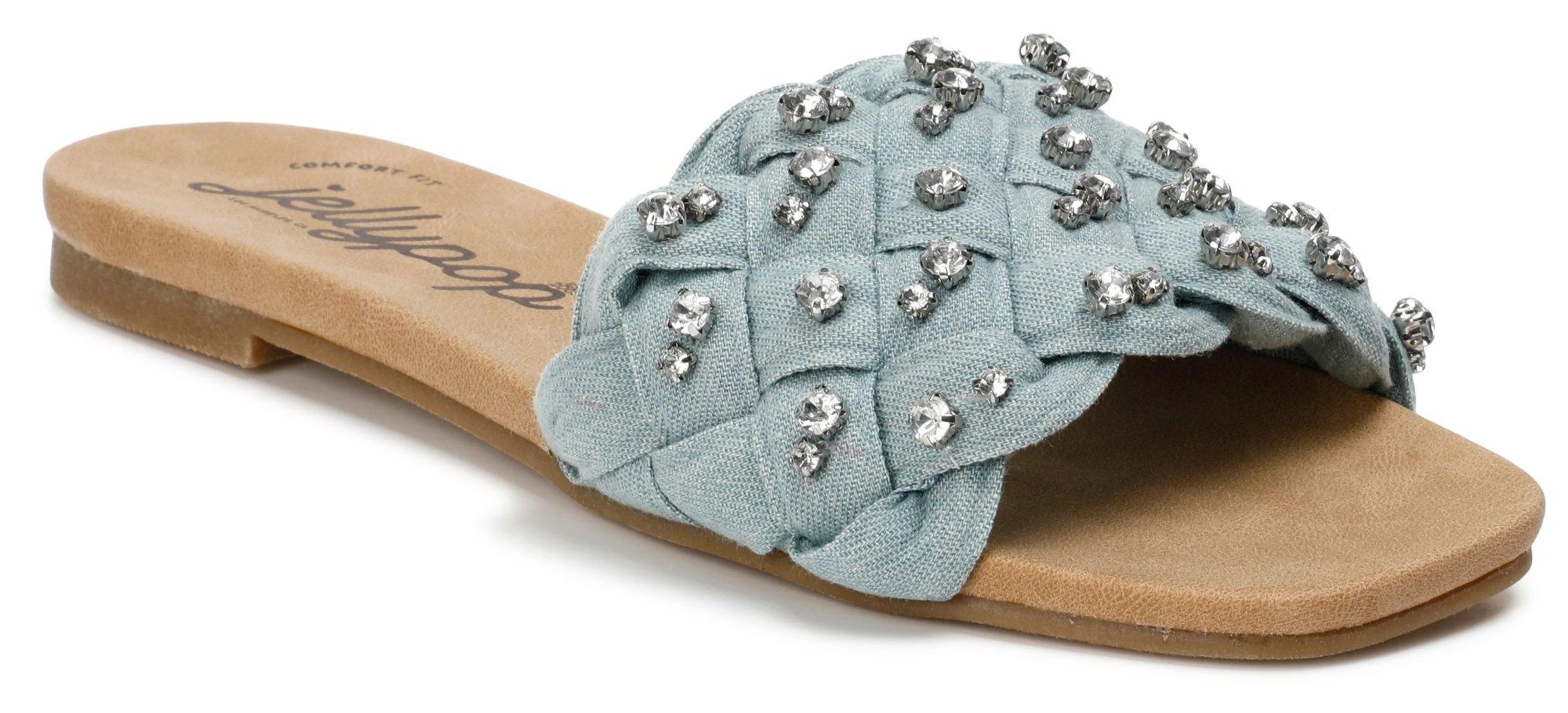 Women's Denim Rhinestone Slide Sandals | bealls