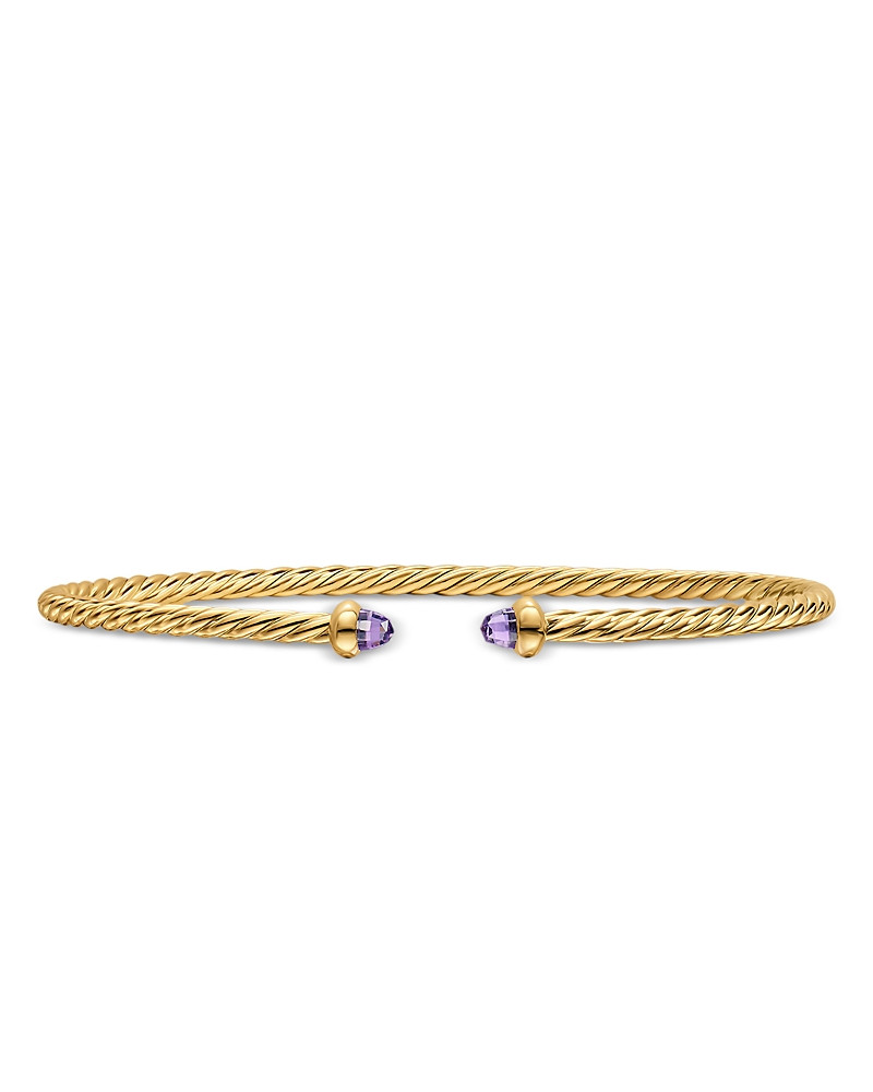 Micro Cablespira Flex Bracelet in 18K Yellow Gold with Amethyst, 2.6mm | Bloomingdale's (US)