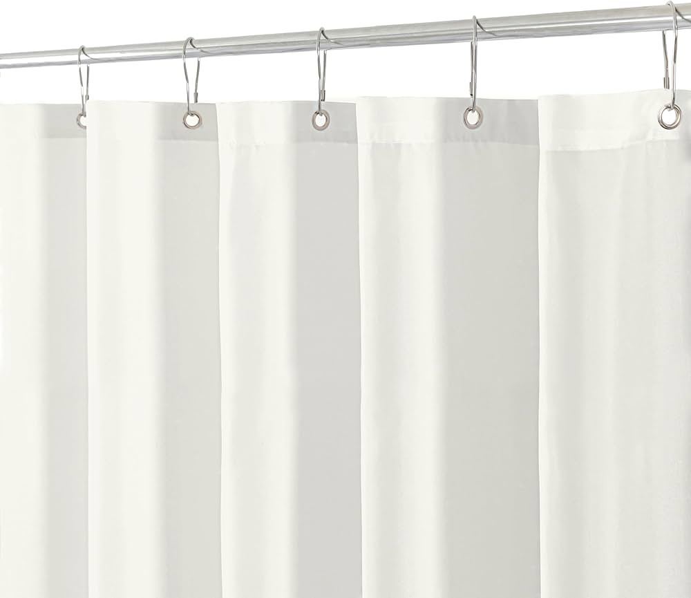 Biscaynebay Extra Long Fabric Shower Curtain Liner 72 Inch Width by 84 Inch Length, Ivory Water R... | Amazon (US)