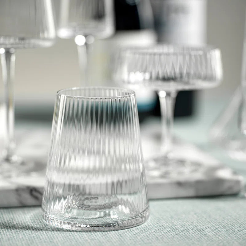 Malvena Taper Up Textured All Purpose Glasses (Set of 4) | Wayfair North America