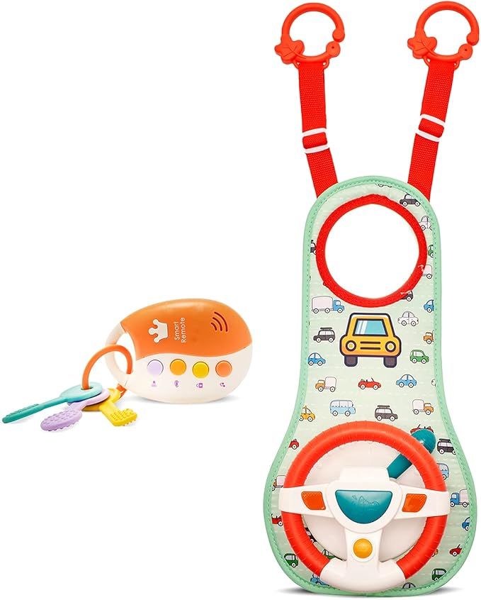 Interactive Car Seat Toys for Baby Girl & Boy - Portable Toddler Activity Center with Steering Wh... | Amazon (US)