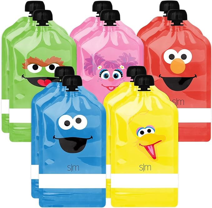 Simple Modern Sesame Street Reusable Baby Food Pouches for Toddlers | BPA Free Plastic, Food Safe... | Amazon (US)