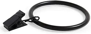 Ivilon Curtain Rings - Set of 14 Decorative Drapery Clip with Strong Clips 2" Diameter Color Blac... | Amazon (US)