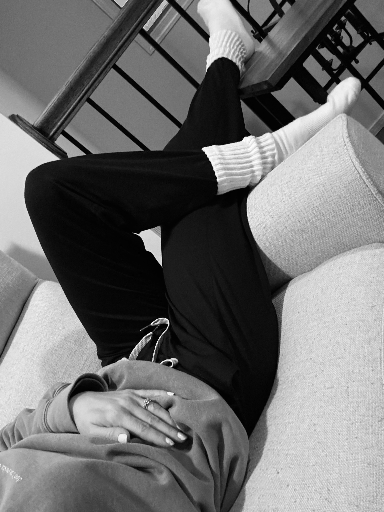 Cozy momfit while the kids play! These sweats are so comfortable and a vuori look a like….and these socks are the thickest pair I own and come in handy with these cold temps 🥶 

#LTKootd #LTKmomlife