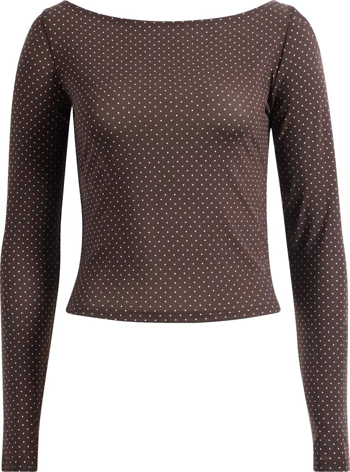 Wiley Polka Dot Boat Neck Crop Top | Nordstrom