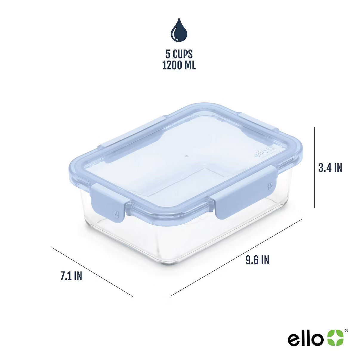 Ello Color Lock 10pc (set of 5) Glass Meal Prep Food Storage Containers Set | Target