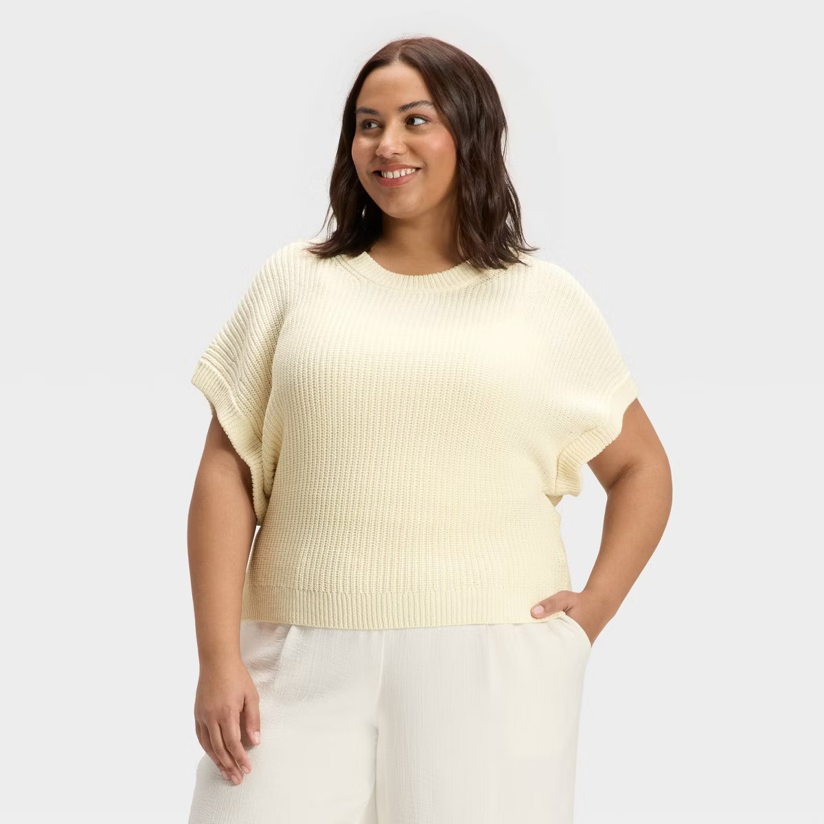 Women's Sweater Vest - A New Day™ Cream 2X | Target