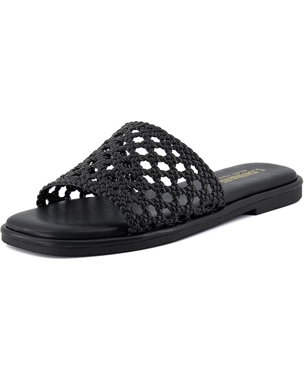 CUSHIONAIRE Women's Temptest basket weave slide sandal +Memory Foam, Wide Widths Available | Amazon (US)