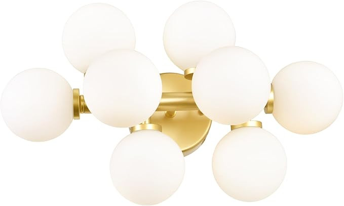CWI Lighting 18" Satin Gold Wall Sconce for Bedroom, Bathroom, Hallway – 8-Light Modern Design ... | Amazon (US)