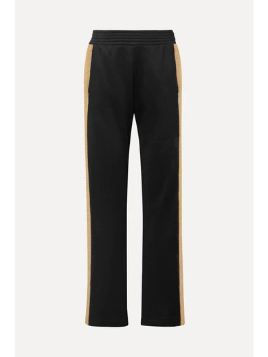 All Access - Tune Up Metallic Striped Stretch-jersey Track Pants - Black | NET-A-PORTER (US)