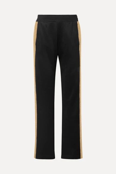 All Access - Tune Up Metallic Striped Stretch-jersey Track Pants - Black | NET-A-PORTER (US)