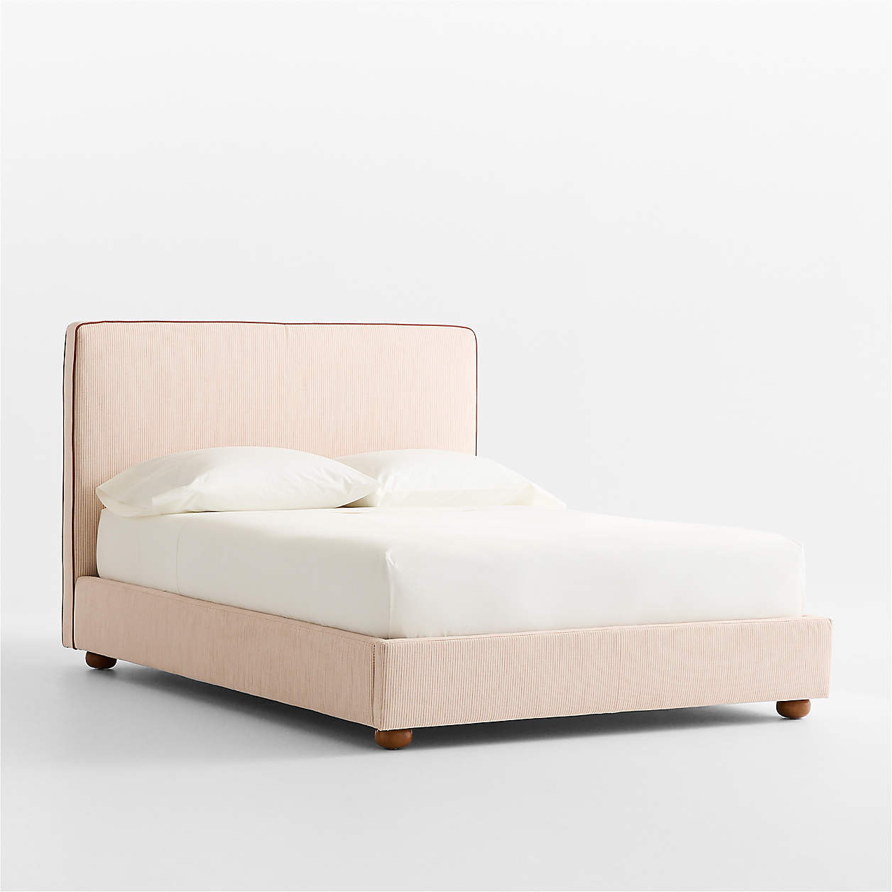 Petit Matelot Rust Red Striped Upholstered Kids Twin Bed by Sharland England | Crate & Kids | Crate & Barrel