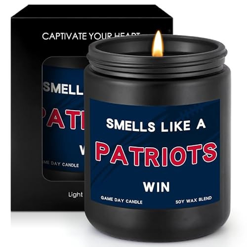 Smells Like A Win Scented Candle Football Themed Merch Fan Shop Men Women Sport Stuff Gear Decor New England Team Accessorie Bf Boyfriend Naughty Weird Novelty Cool Special Present Funny Gift | Amazon (US)