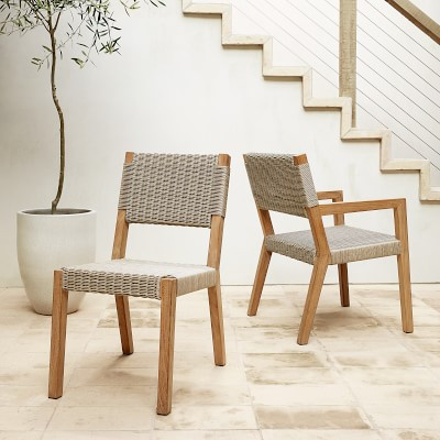 Larnaca Teak x All-Weather Weave Dining Side Chair | Williams-Sonoma