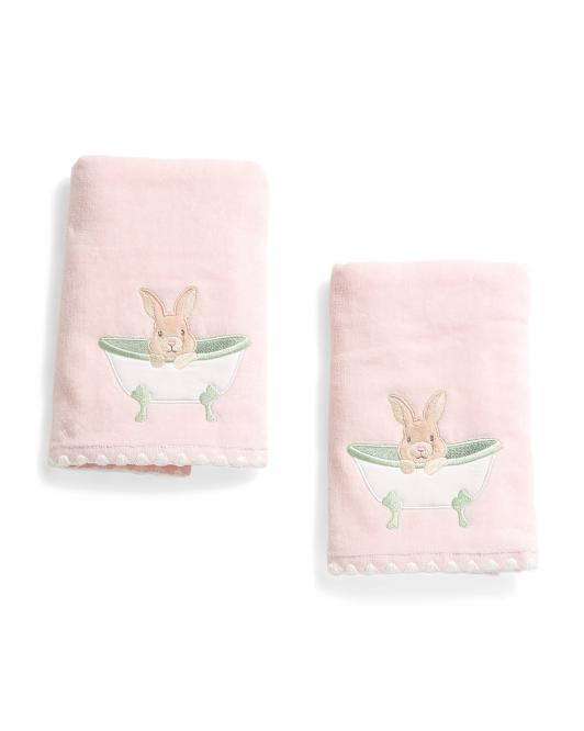 2pk Bunny Bath Hand Towels | TJ Maxx