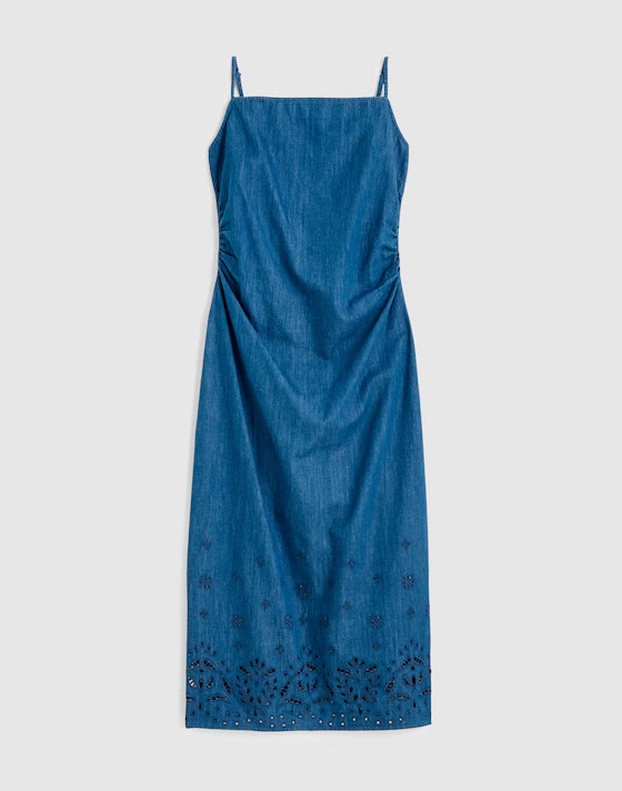 Denim Eyelet Midi Dress | Madewell